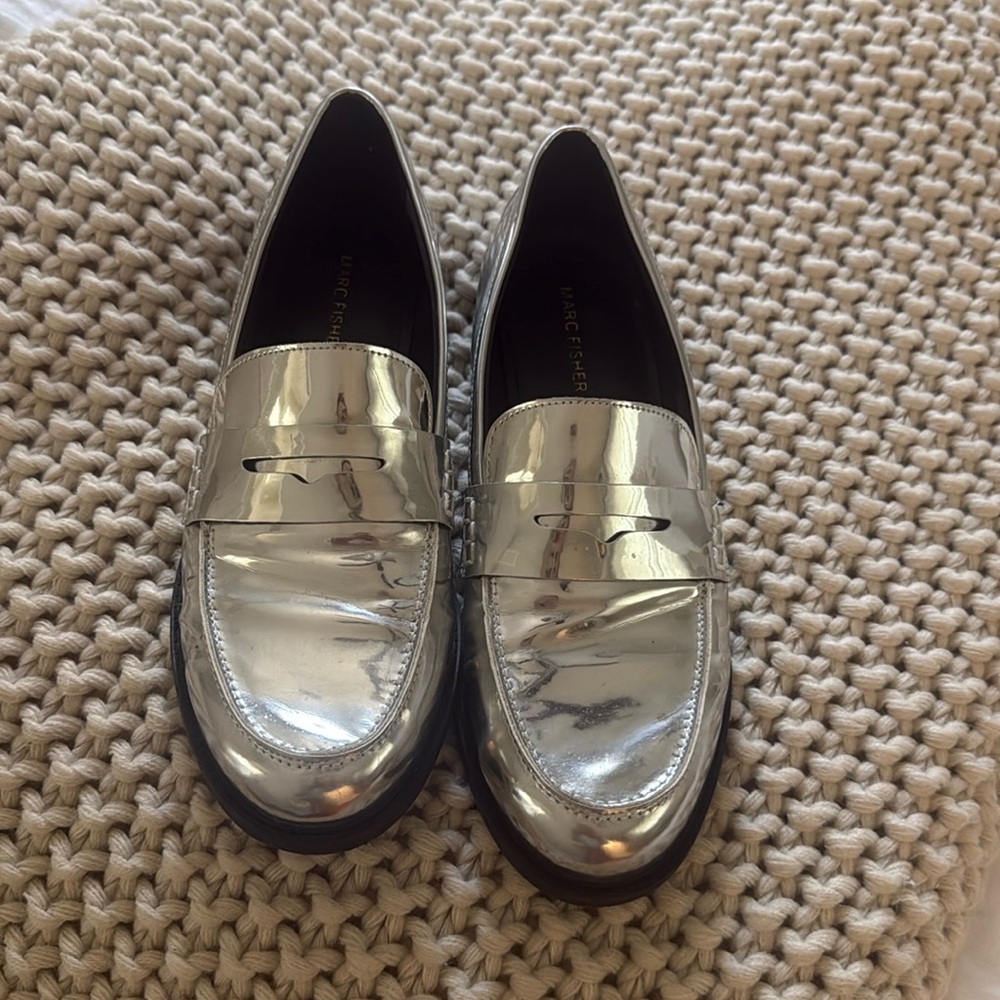 Silver loafers